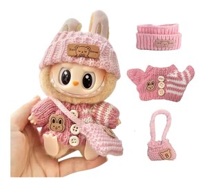 Lot De 4 Vêtements Bleus Pour Poupées De 17 Cm - Ensemble Avec Habit, Chapeau, Chaussures Et Pendentif | Accessoire De Déguisement Pour Poupée En Peluche
