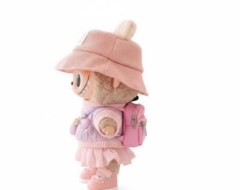 Labubu Pink clothes handmade Outfit Set - Knitted Clothes & accessories - 6 pieces - No doll - Only 10 sets discount