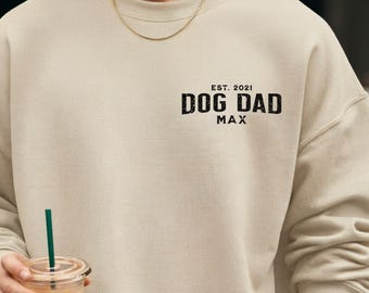 Camisa personalizada para papá de perro, sudadera de cuello redondo / Regalo personalizado para amantes de los perros / Regalo personalizado para él / Ropa para papá de perro