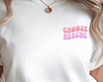 Elige la camiseta Rescue Comfort Colors® / Sudadera de cuello redondo para rescate de perros / Regalo estético rosa para amantes de los perros