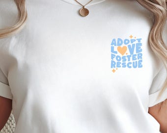 Camiseta "Adopta, ama, apadrina y rescata" / Camiseta "Confort Colors®" / "Adopta, no compres" / Sudadera de cuello redondo para mamás de perros / Regalo de rescate de animales para amantes de los perros