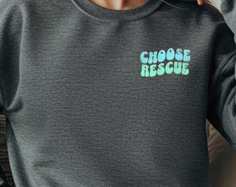 Elige la camiseta Rescue Comfort Colors® / Sudadera de cuello redondo para rescate de perros / Regalo suave y estético para amantes de los perros