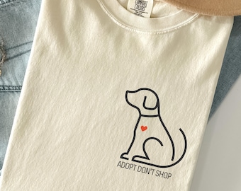 Camiseta "Adopta, no compres" Comfort Colors® / Camiseta de rescate de perros / Regalo para amantes de los perros / Camiseta de adopción de mascotas