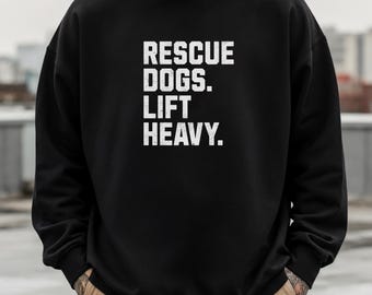 Camiseta Rescue Dogs Lift Heavy Comfort Colors® / Camiseta de gimnasio para papá de perro / Ropa de entrenamiento para él / Regalo para amantes de los perros