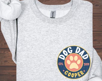 Camiseta personalizada "Dog Dad Comfort Colors®" / Regalo personalizado para dueños de mascotas / Sudadera de cuello redondo personalizada para amantes de los perros