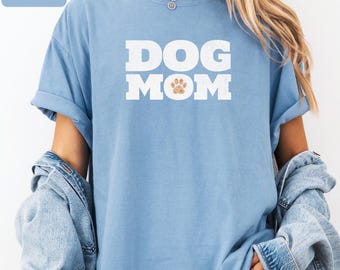 Camisa Dog Mom Comfort Colors® / Sudadera de cuello redondo para amantes de los perros / Regalo para mamá de perro rescatado