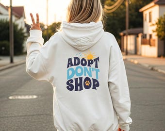 Sudadera con capucha "Adopta, no compres" para amantes de los perros / Sudadera de rescate de animales para papá perro / Regalo para mamá perro