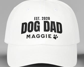 Gorra clásica bordada personalizada para papá con perro / Gorra personalizada para amantes de los perros / Gorra de béisbol ajustable / Regalo para padres de mascotas