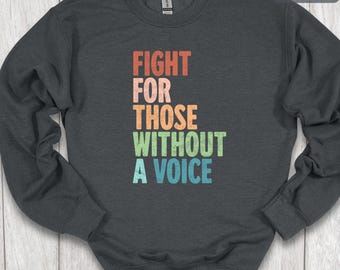 Camiseta "Lucha por los que no tienen voz" / Sudadera de cuello redondo para rescate de perros / Camiseta unisex Comfort Colors® / Ropa de defensa de los animales