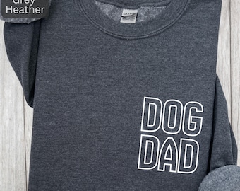 Camiseta "Papá Perruno", Sudadera de Cuello Redondo / Camiseta con Bolsillo y Estampado para Dueño de Perro / Regalo para Amantes de las Mascotas