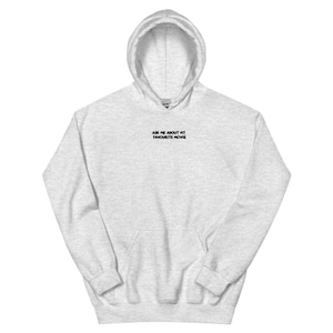 Embroidered Film Lover Hoodie: Minimalist Movie Buff Apparel