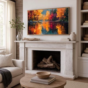 Samsung Frame TV Art Autumn Landscape, Fall Wall Decor, Cottagecore Scene, 4K Digital Artwork for Living Room and Seasonal Decor image 11