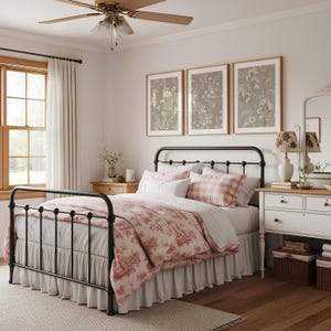 Botanical Wall Art Set of 3 - Neutral Beige Prints, Digital Download, Muted Decor