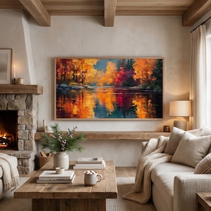 Samsung Frame TV Art Autumn Landscape, Fall Wall Decor, Cottagecore Scene, 4K Digital Artwork for Living Room and Seasonal Decor