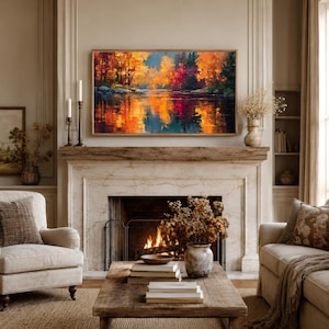 Samsung Frame TV Art Autumn Landscape, Fall Wall Decor, Cottagecore Scene, 4K Digital Artwork for Living Room and Seasonal Decor