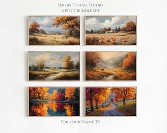 Fall Frame TV Art Bundle | 6 Cozy Autumn Landscapes for Thanksgiving and Holidays