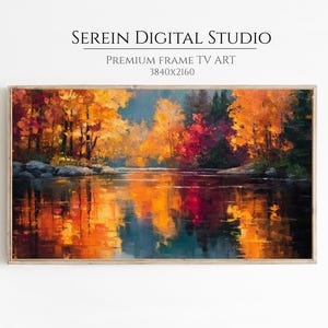 Samsung Frame TV Art Autumn Landscape, Fall Wall Decor, Cottagecore Scene, 4K Digital Artwork for Living Room and Seasonal Decor