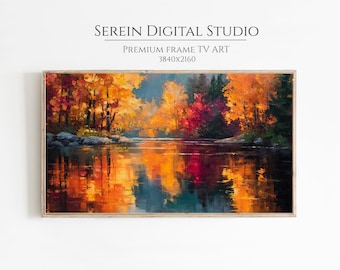 Samsung Frame TV Art Autumn Landscape, Fall Wall Decor, Cottagecore Scene, 4K Digital Artwork for Living Room and Seasonal Decor