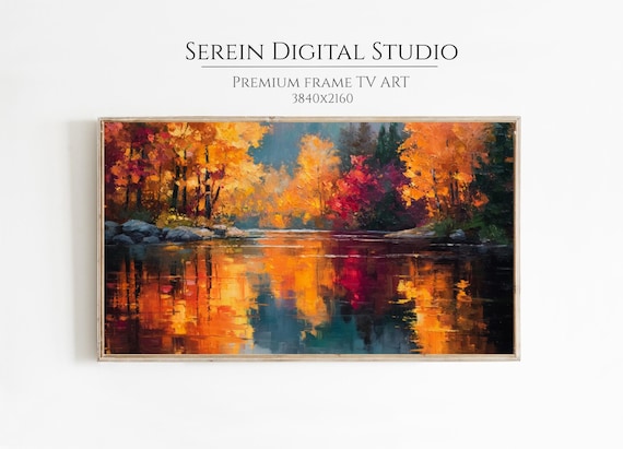 Samsung Frame TV Art Autumn Landscape, Fall Wall Decor, Cottagecore Scene, 4K Digital Artwork for Living Room and Seasonal Decor
