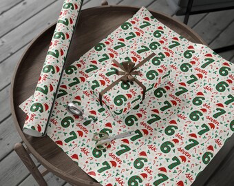 Festive Wrapping Paper Roll, Christmas Gift Wrap, Holiday Packaging, Eco-Friendly Wrapping, Party Supplies