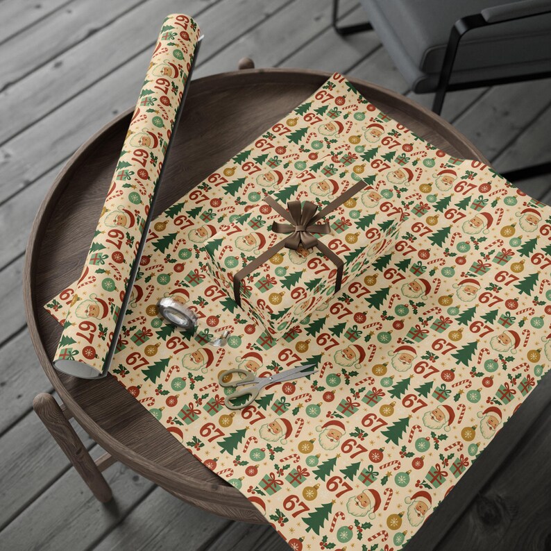 Papier cadeau Père Noël rétro, papier d'art 90 g image 5