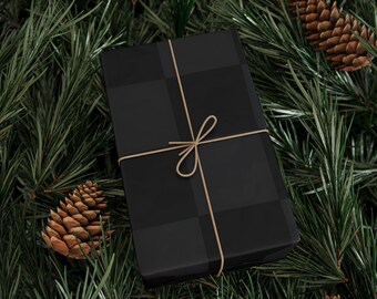 Elegant Black Gift Wrapping Paper: Modern Minimalist Design