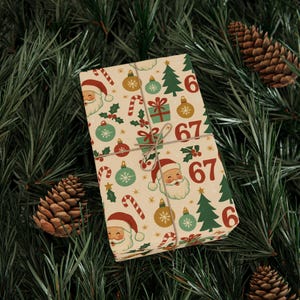 Papier cadeau Père Noël rétro, papier d'art 90 g image 1