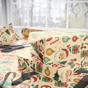 Papier cadeau Père Noël rétro, papier d'art 90 g image 6