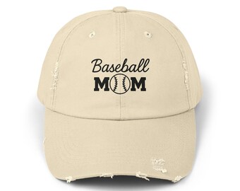 Distressed Baseball Mom Cap: Vintage Cotton Twill, Game Day Style