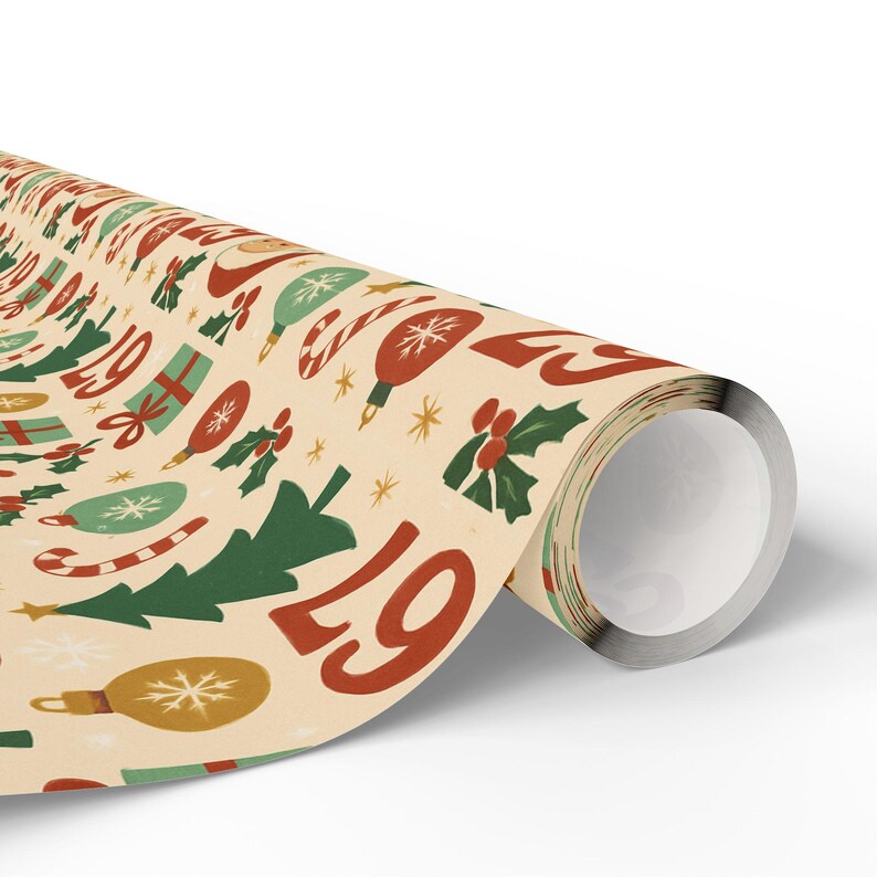 Papier cadeau Père Noël rétro, papier d'art 90 g image 3