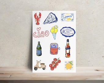 Onesie Decorating Kit Ciao Baby, Italy Theme | Iron On Transfers | DIY Baby Shower Activity, Baby Shower Game, Onesie Making, Baby Bib