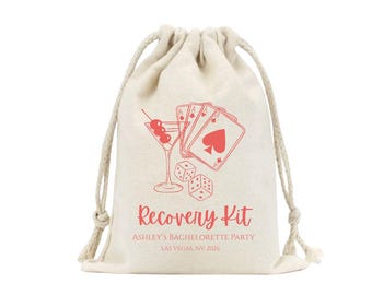 Hangover Recovery Kit Bags | Las Vegas NV | Survival Kit | Bachelorette, Bachelor & Birthday Party Favors, Customizable