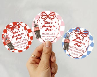 She's Ready to Pop Customized Baby Shower Favor Sticker | Personalized Label | Printed and Shipped Sticker
