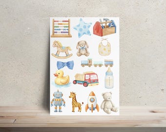 Kit de decoración de bodys para niño / Transferencias termoadhesivas / Actividad para baby shower, juego, body personalizado, body de bebé a medida