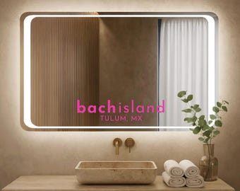 Bach Island Custom Mirror Vinyl Decal | Bachelorette Mirror Decal with Location | Removable Vinyl | Selfie Sign | Bach Party Decoration