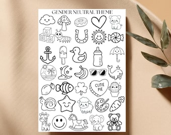 Kit para crear monos con calcomanías termoadhesivas: barra de monos DIY para baby shower