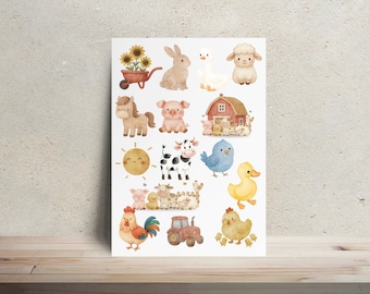 Onesie Decorating Kit On The Farm Theme | Iron On Transfers | DIY Baby Shower, Baby Shower Game, Onesie and Bib Making