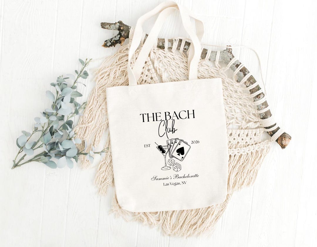 Custom Bachelorette Canvas Tote Bag - the Bach Club - Las Vegas - Etsy