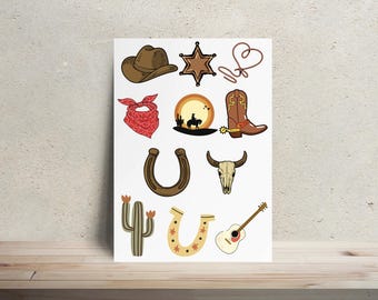 Onesie Decorating Kit Western Theme | Iron On Transfers | DIY Baby Shower Activity, Baby Shower Game, Onesie and Bib Making