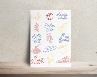 Onesie Decorating Kit Italy Theme, Ciao Bambino | Iron On Transfers | DIY Baby Shower Activity, Baby Shower Game, Onesie and Bib Making