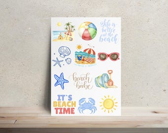 Kit de decoración para bodys de bebé con temática playera / Transferencias termoadhesivas / Actividad para baby shower, juego, body personalizado, body de bebé a medida