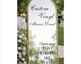 Custom Vinyl Mirror Decal Any Occasion Occasion | Bachelorette, Wedding Decal, Birthday, Baby Shower Decal, Bridal Shower | Removable Vinyl