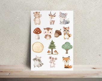 Onesie Decorating Kit Woodland Theme | Iron On Transfers | DIY Baby Shower Activity, Baby Shower Game, Onesie and Bib Making