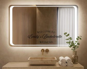 Custom Mirror Vinyl Decal | Bachelorette Mirror Decal | Removable Vinyl | Selfie Sign | Bachelorette Party Decorations