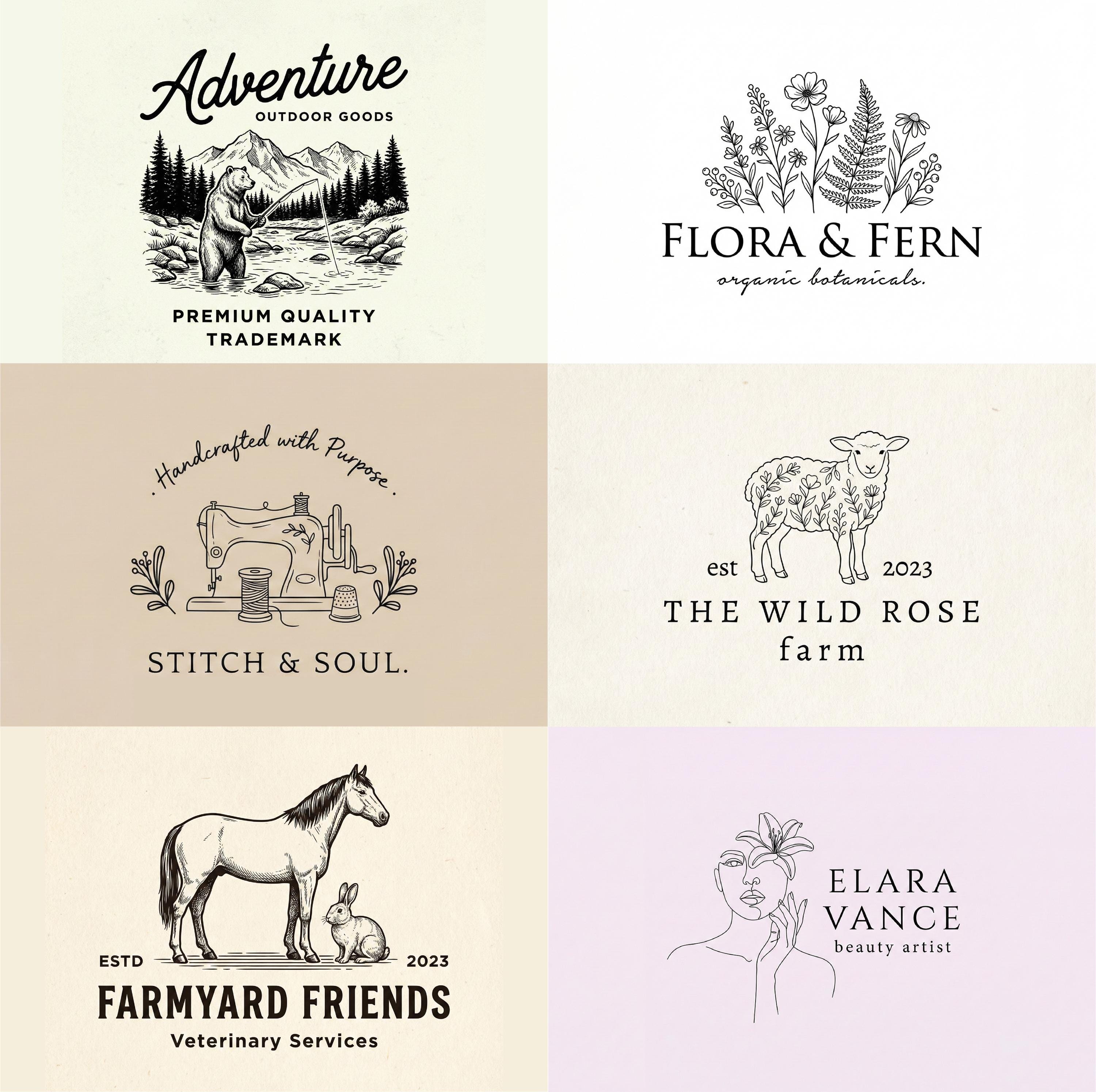 Custom Hand Drawn Logo, Logo Design, Logo Design Custom for Business ...