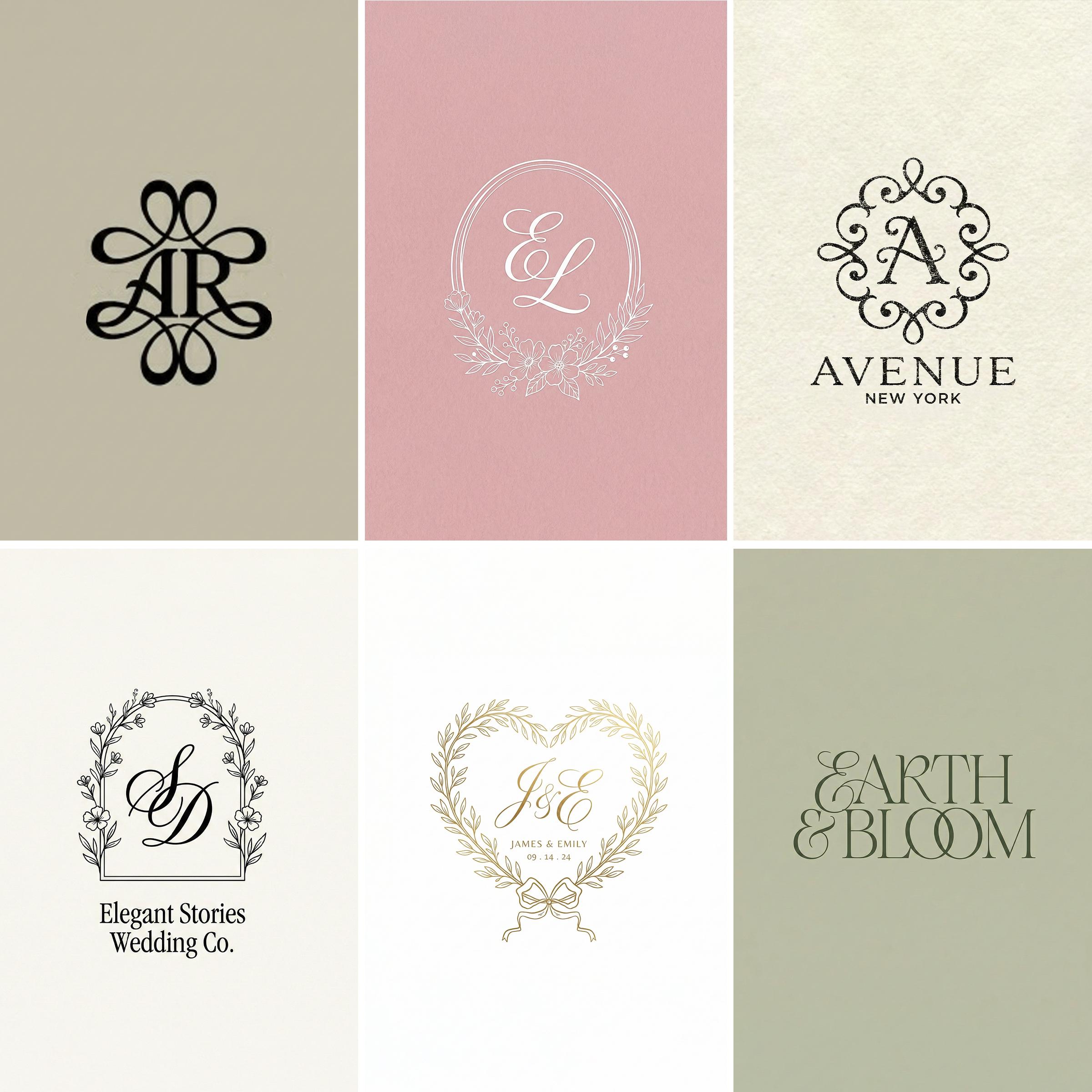 Custom Monogram Logo Design | Luxury Monogram Logo | Minimalist Wedding ...