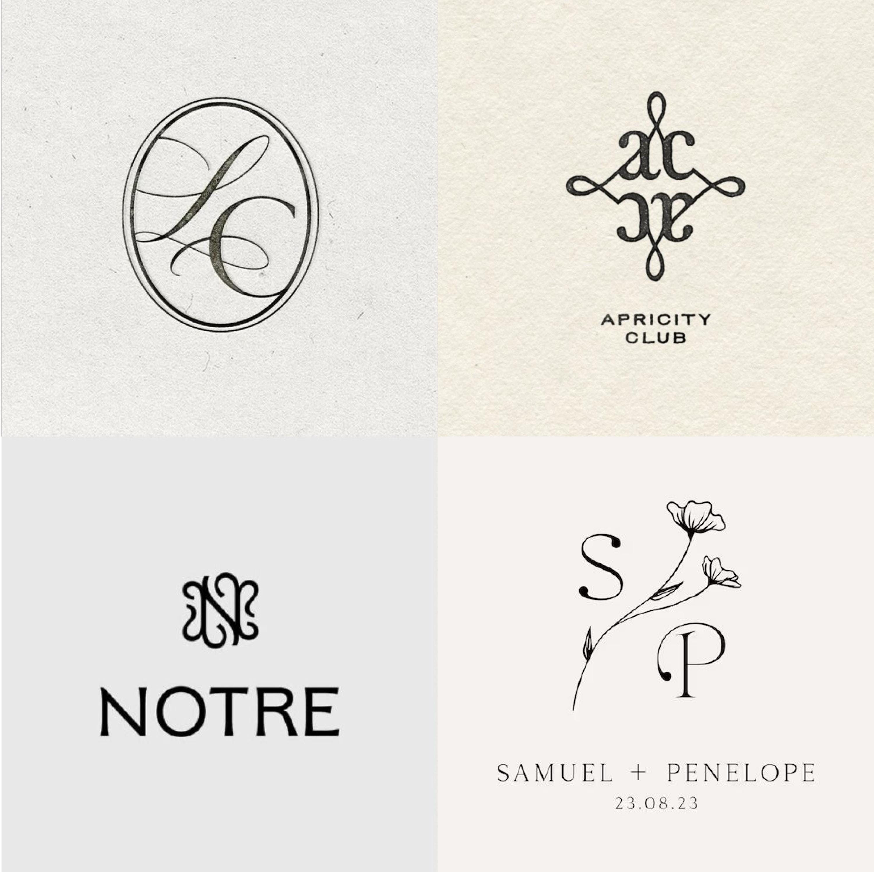 Custom Monogram Logo Design | Luxury Monogram Logo | Minimalist Wedding ...