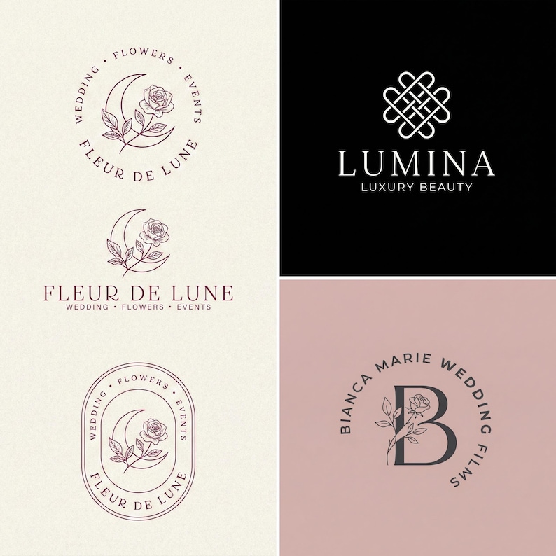 Custom Monogram Logo Design | Luxury Monogram Logo | Minimalist Wedding ...