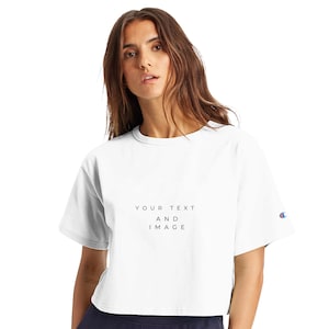 Women&#39;s Cropped Heritage Crewneck T-Shirt | Champion T453W White