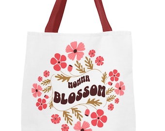 Mom Blossom Floral Wreath Tote Bag